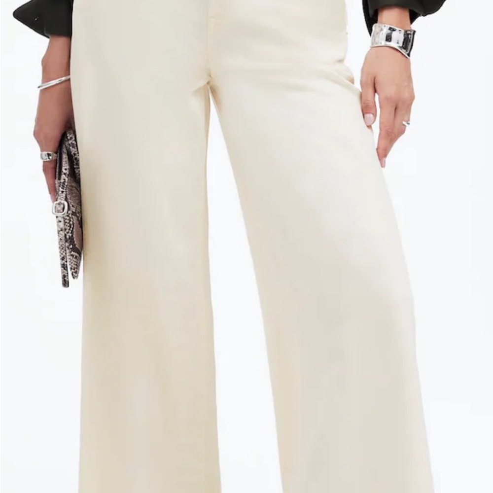 Madewell Wide Sweep Cream Denim Trousers